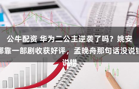 公牛配资 华为二公主逆袭了吗？姚安娜靠一部剧收获好评，孟晚舟那句话没说错