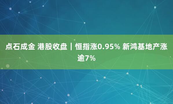 点石成金 港股收盘｜恒指涨0.95% 新鸿基地产涨逾7%